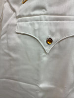 New Men’s Karman Yellow Embroidered Long Sleeve Pearl Snap 15 Medium M-88