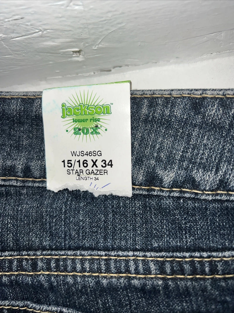 New Women’s Jackson 20X Low Rise Star Gazer Denim Jeans. 15/16x34 K-3