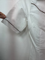 New Women’s H Bar C White Designed Short Sleeve Pearl Snap Size 30 DD-140