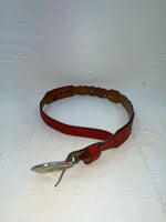 New Red Genuine Leather Tooled And Silver Pendent 22” Belt #5722 NN-14