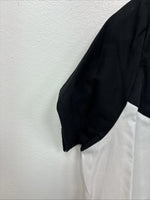 New Women’s Cumberland Black White Short Sleeve Button Up Medium YY-81