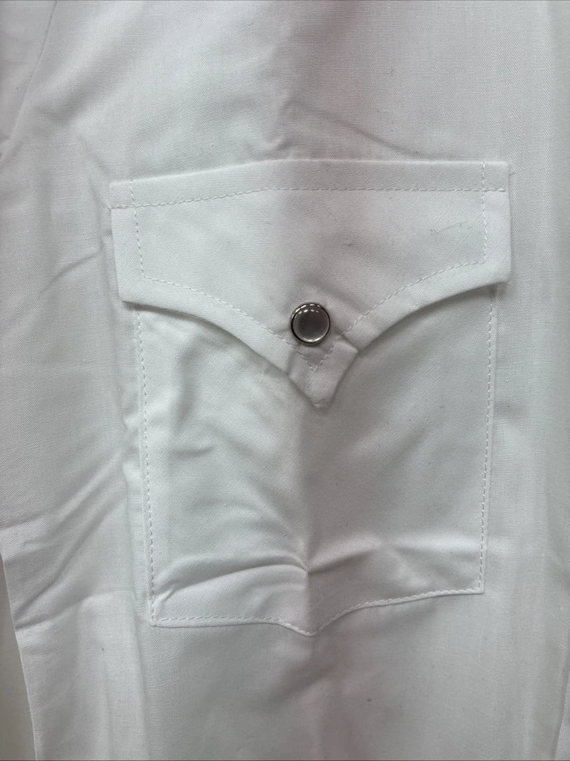 New Boys ELY Cattleman Cattleman White Long Sleeve Pearl Snap Size 10 DD-95