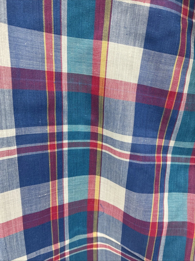 New Men’s ELY Cattleman Multicolor Plaid Short Sleeve Pearl Snap XL Short T-30