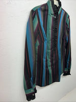 New Women’s HbarC California Ranchwear Multicolor Long Sleeve Button Up S 3C-43
