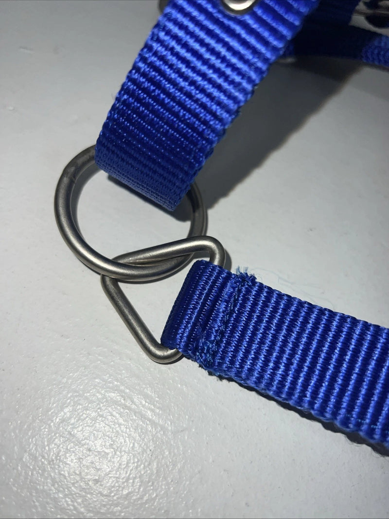New Tough 1 Blue Nylon Satin Hardware Full Horse Halter #50-2031 3C-13