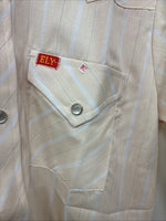 New Boys ELY Plains Tan Stripe Long Sleeve Pearl Snap Size 14 DD-108