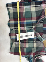 New Women’s Panhandle Slim Plaid Long Sleeve Button Up Crop Top XL MM-115