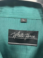 New Men’s ELY Cattleman Green Stripe Long Sleeve Pearl Snap Large X-20