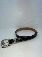 New Black Genuine Leather Tooled 28” Belt #101 Z-132
