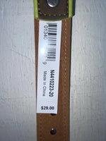 New Brown Genuine Leather Nocona Bling And Green Border 20” Belt #N4410223 NN-82