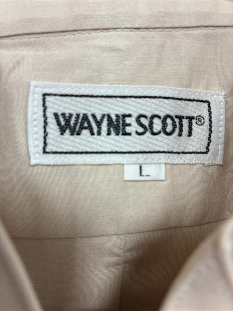 New Wayne Scott Tan Long Sleeve Button Up English Shirt Large X-77