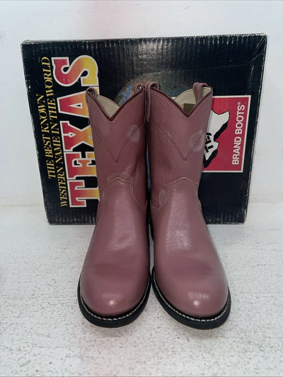 New Youth Pink Texas Brand Cowboy Boots. 3233 3 D. 22-25