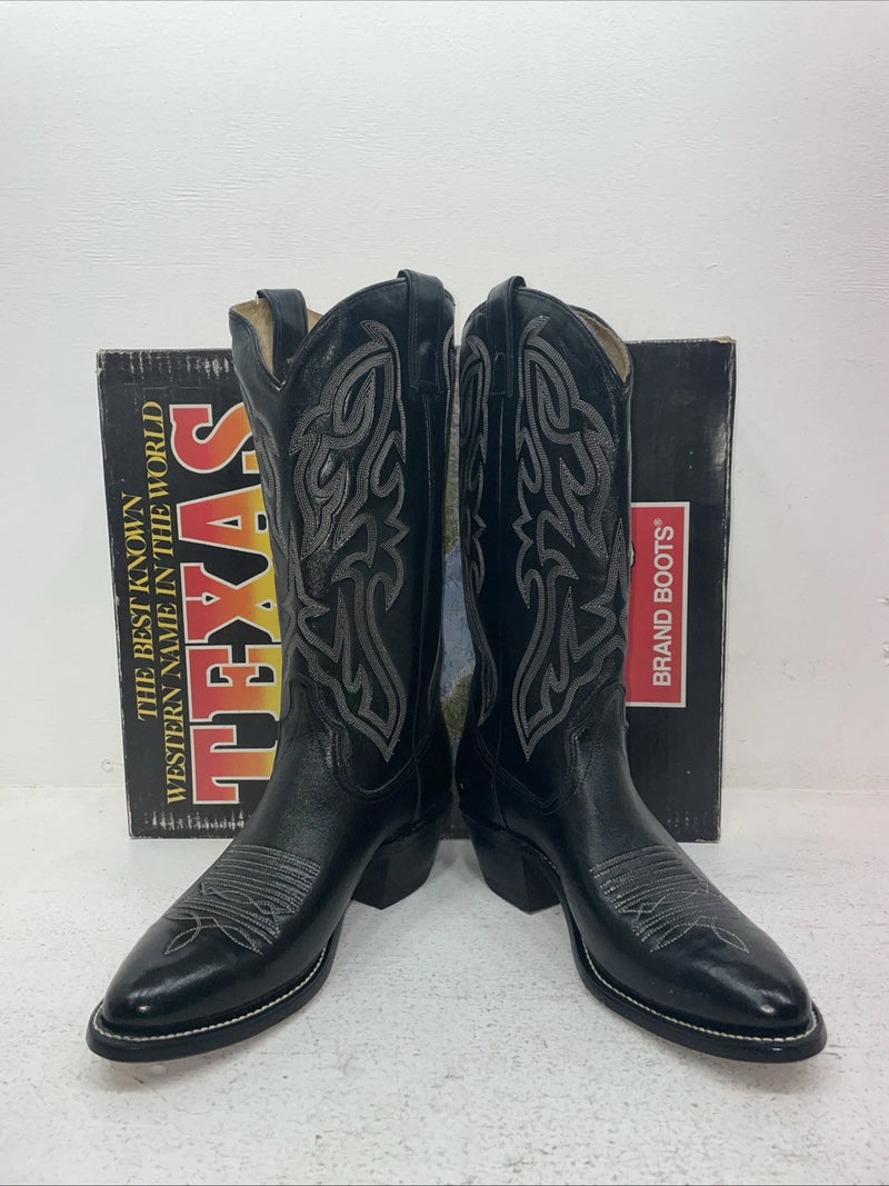 New Men’s Black Texas Brand Cowboy Boots. 7800 8.5 8 1/2 D. 4-116