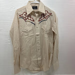 New Men’s Champion Western Cream Long sleeve pearl snap 15 X 34 medium B-74