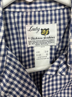 New Women’s Dickson Jenkins Blue Checker Long Sleeve Pearl Snap Size 32 MM-92