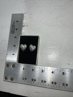 New Women’s Congress Leather Silver Heart Earrings. 93141 B-6