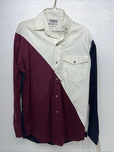 New Men’s San Angelo Collection Multi Color Long Sleeve Button Up Small A-196