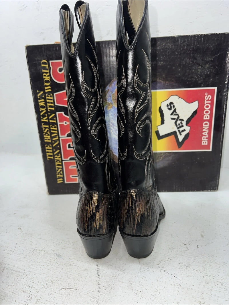 New Women’s Black Texas Brand Cowboy Boots. L 198900 7 M. 18-129