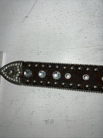 New Brown Blazin Roxx Genuine Leather Bling Belt Large #N3510002 W-14