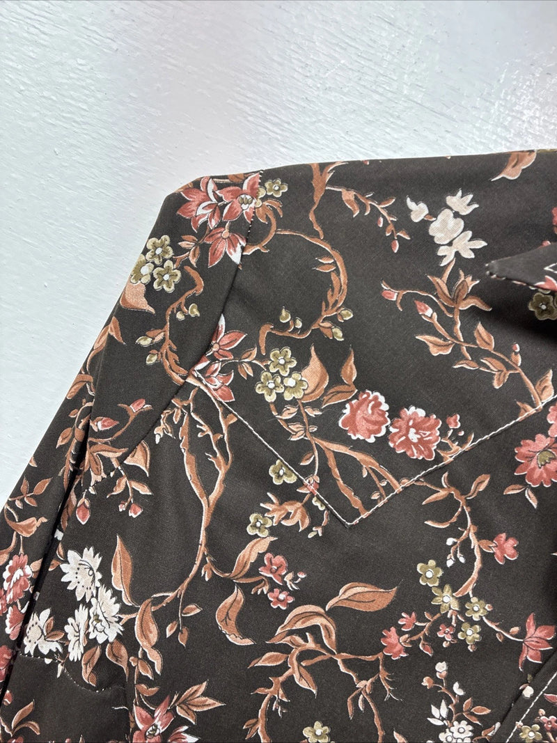New Women’s Dickson Jenkins Floral Long Sleeve Pearl Snap Size 36 MM-49