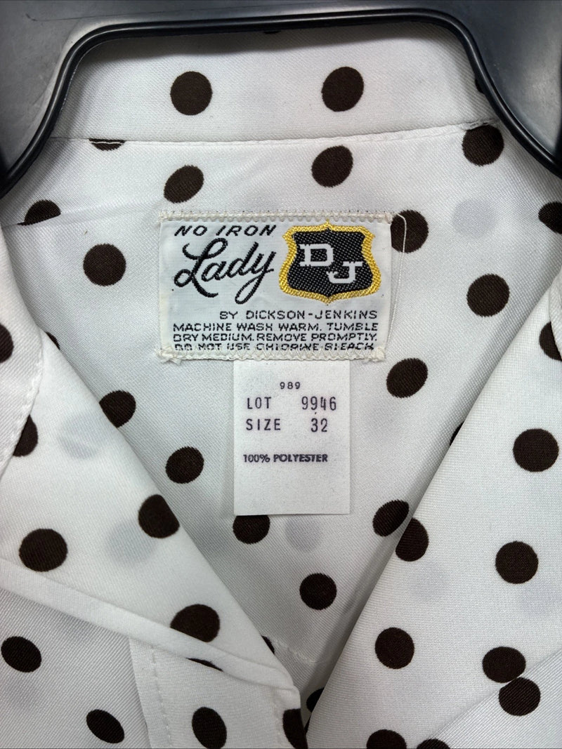 New Women’s Dickson Jenkins Polkadot Long Sleeve Pearl Snap Size 32 MM-3