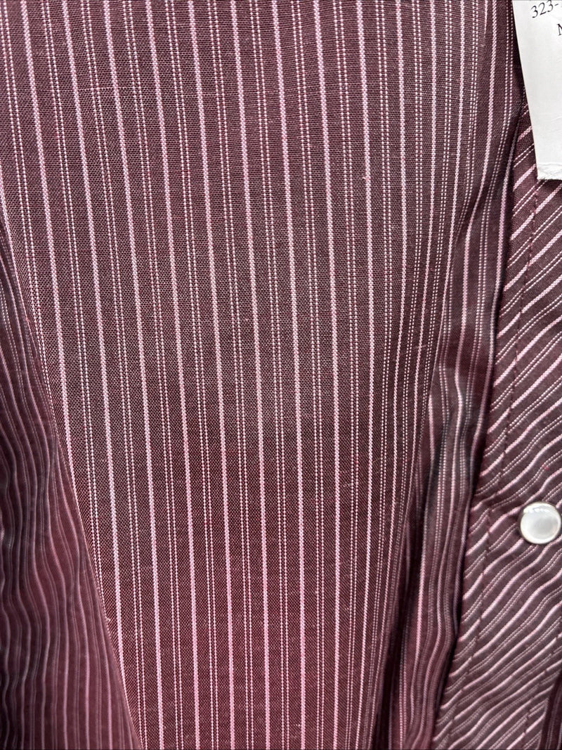 New Kids White Horse Purple Stripe Long Sleeve Pearl Snap Medium DD-21