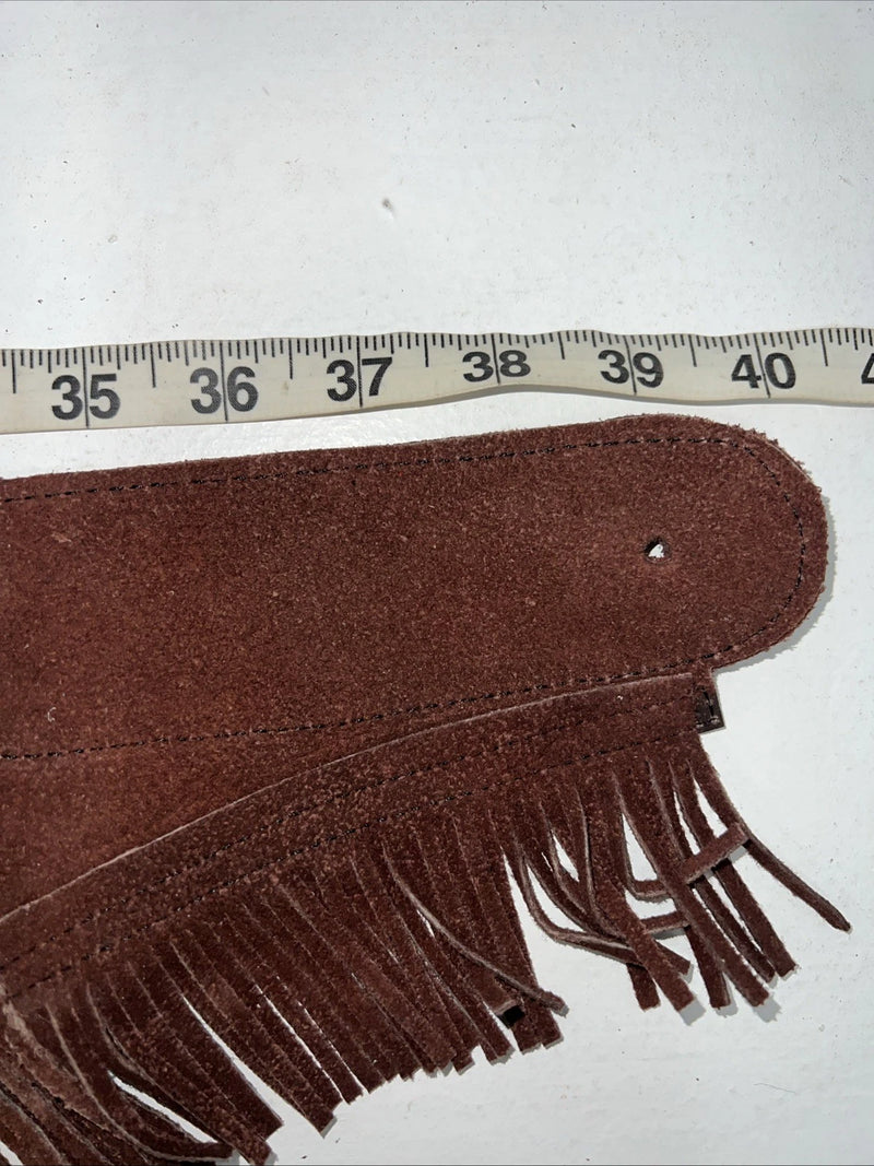 NOS Burgundy Show Chaps With Fringe Adjustable Waist 40 Large L-46