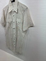 New Men’s Dickson Jenkins Multicolor Stripe Short Sleeve Pearl Snap Medium O-73