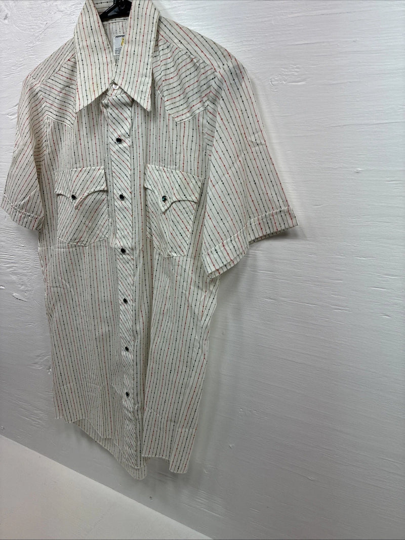 New Men’s Dickson Jenkins Multicolor Stripe Short Sleeve Pearl Snap Medium O-73