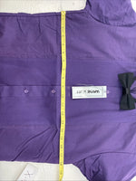 New Wayne Scott Dark Purple Long Sleeve Button Up English Shirt Small X-96