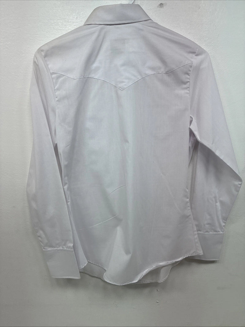 New Women’s Mesquite White Long Sleeve Pearl Snap Size 32 MM-12
