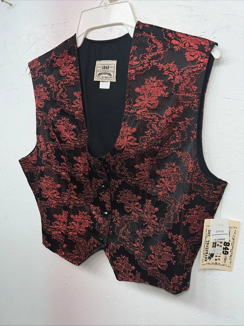 New Women’s 1849 Authentic Ranchwear Red Western Show Vest XL WW-65