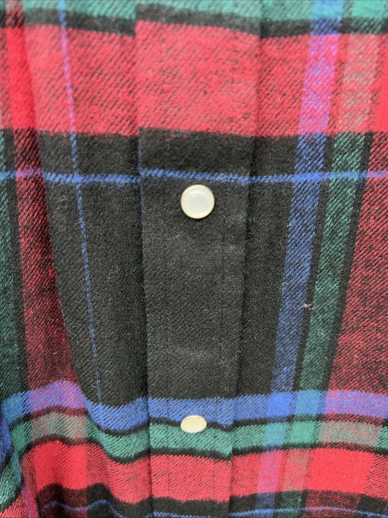 New Men’s Multicolor Plaid ELY cattleman Pearl Snap Long Sleeve Shirt. 2XL G-80