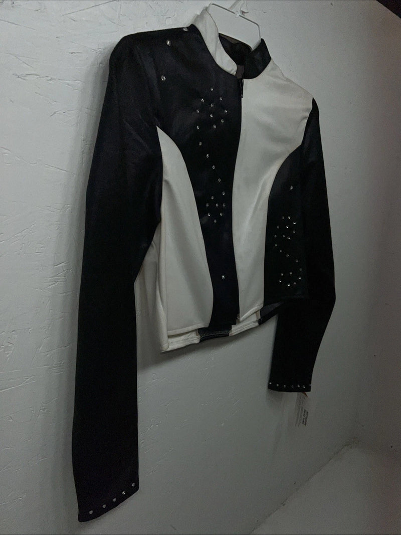 New Women’s 1849 Authentic Ranchwear Black White Short Show Jacket XS WW-12