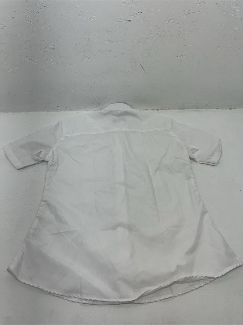 New Women’s White Tough 1 Comfort Riders Short Sleeve English Shirt. 34 G-57
