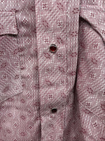 New Men’s Tem Tex Pink Design Long Sleeve Pearl Snap 16.5 Large X-47