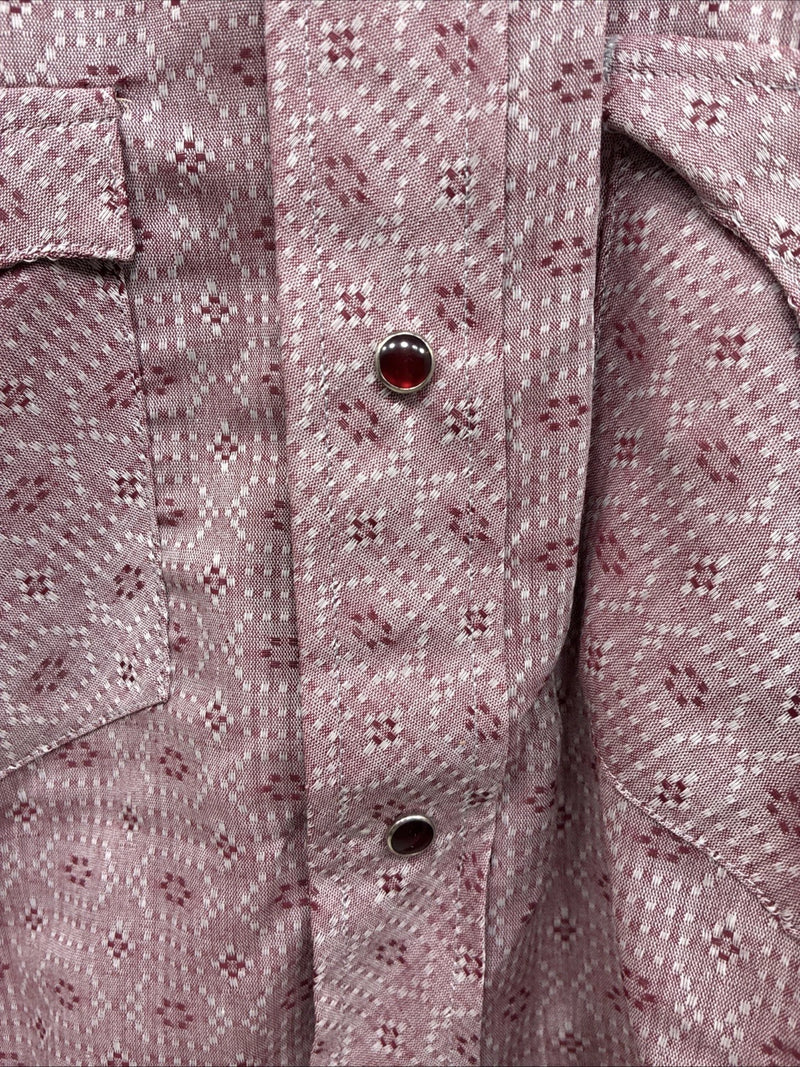New Men’s Tem Tex Pink Design Long Sleeve Pearl Snap 16.5 Large X-47
