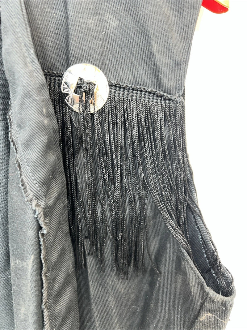 New Women’s Black Fringe Western Express Vest XL UU-43