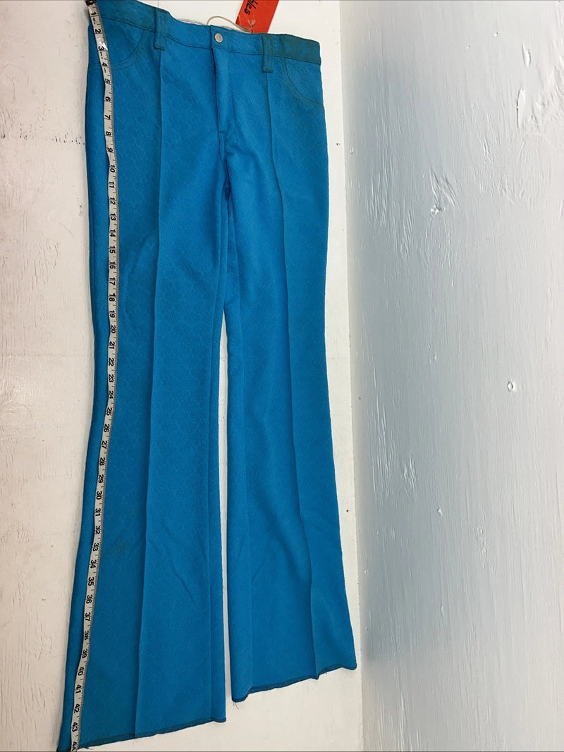 New Vintage Tem Tex Blue Polyester Pants #5450087 NN-149