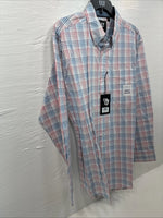 New Men’s ELY Cattleman White Multicolor Plaid Long Sleeve Button Up Large Q-21