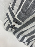 New Men’s Champion Western Grey White Strip Long Sleeve Pearl Snap 3XL E-53