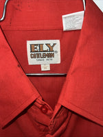 New Men’s Red ELY Cattleman Long Sleeve Pearl Snap Shirt. 17x34 XL S-18