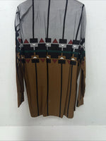New Men’s Gray Brown Gunsmoke Button Up Long Sleeve Shirt Large P-39