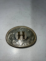 New Womens Award Design “H” Gold Belt Buckle. 1212H A-106