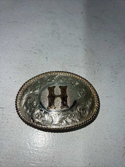 New Womens Award Design “H” Gold Belt Buckle. 1212H A-106