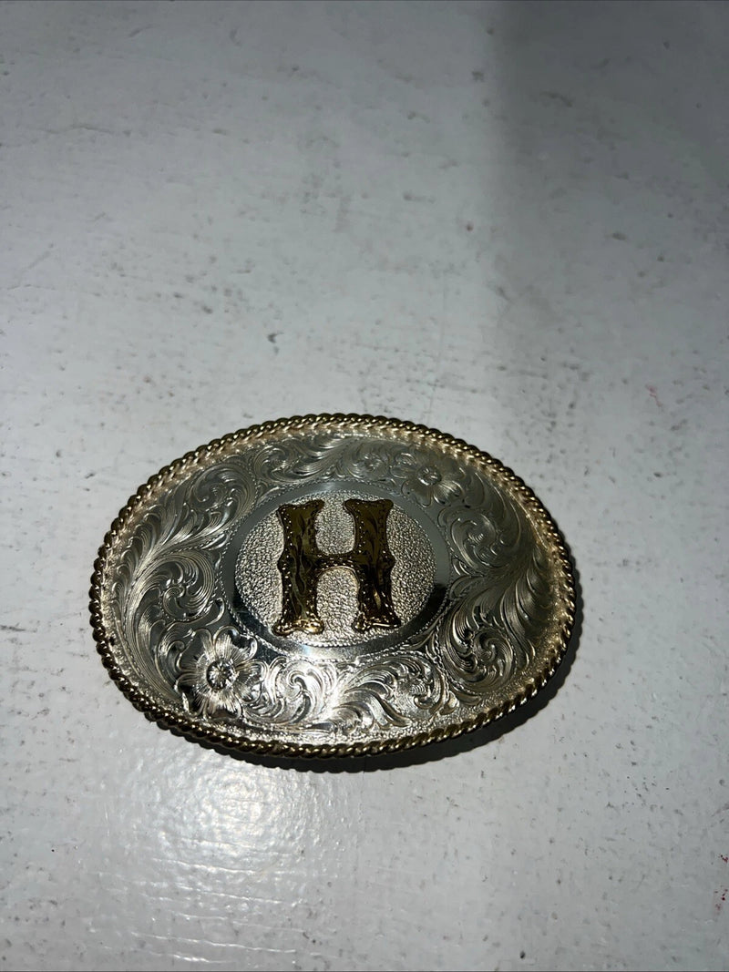 New Womens Award Design “H” Gold Belt Buckle. 1212H A-106