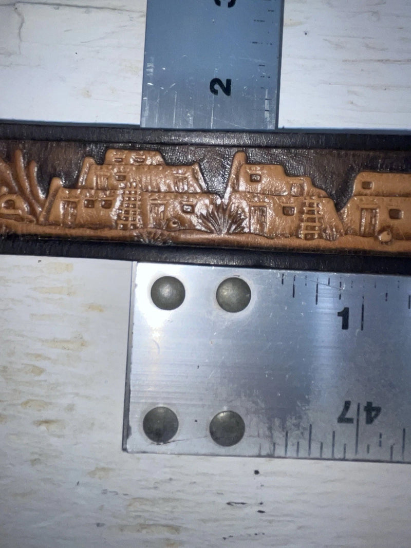 New Brown Genuine Leather Chambers Tooled 34” Belt #WS688 Z-112