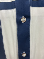 New Men’s Cowboy Threads White Blue Long Sleeve Button Up Large J-53