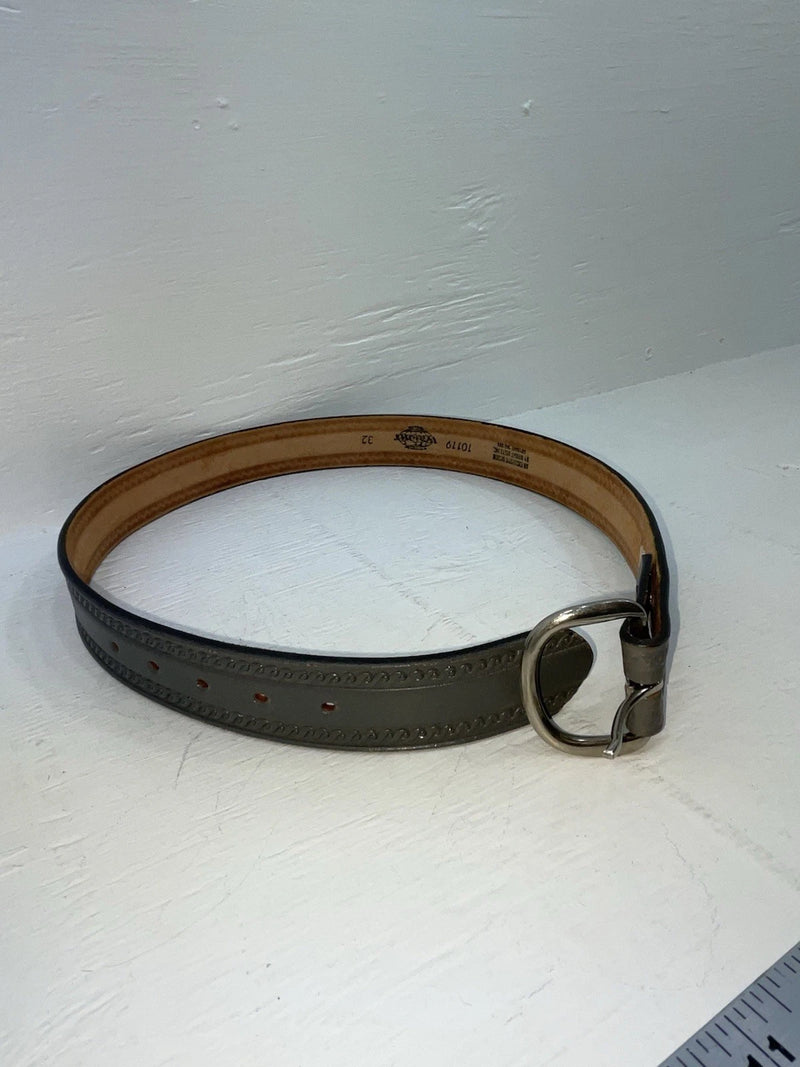 New Gray Genuine Leather Wright Tooled 32” Belt #10119 JJ-53