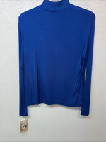 New Women’s 1849 Authentic Ranchwear Blue Long sleeve Polo Shirt XL #4259 UU-22